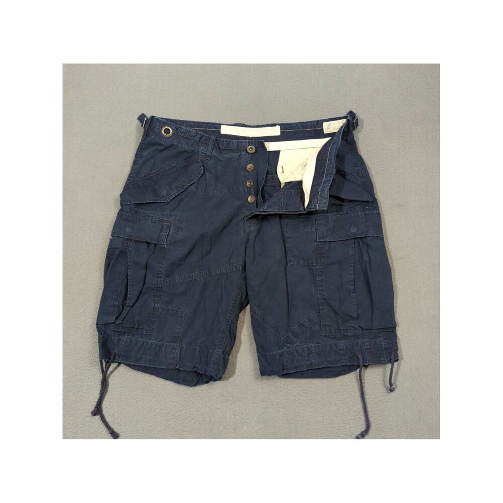 Polo Ralph Lauren VTG Shorts Men's 35 Navy Cotton Cargo Button Fly Nautical